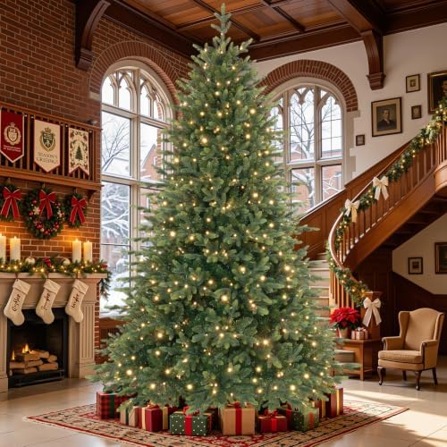 SHareconn 9ft Artificial Prelit Balsam Fir Christmas Tree Color Lights