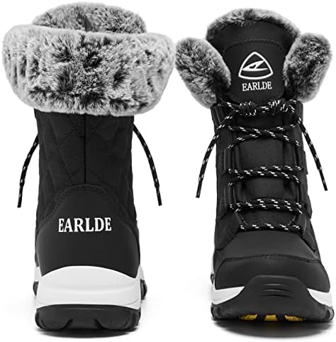 EARLDE Women's Snow Boots Waterproof Mid-Calf Winter Boots