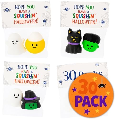 Pop & Squish Halloween Duo | Halloween Pop-Its , Halloween Squishies – Non-Candy Sensory Toys for Kids – Party Favors, Trick-or-Treat, Classroom Gifts