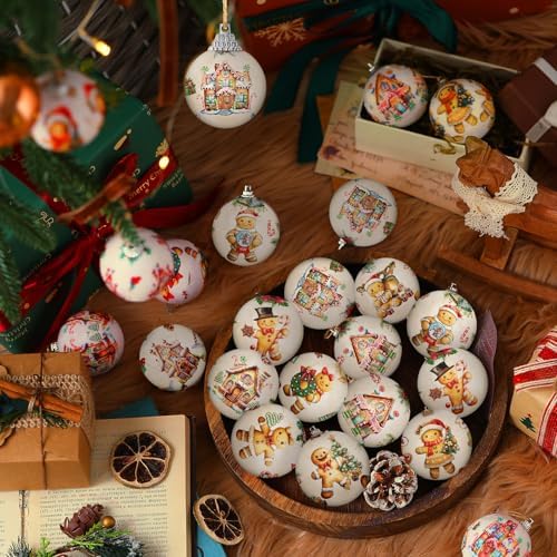 Outus 24 Pcs Gingerbread Man Christmas Tree Ornaments 2.17" Vintage