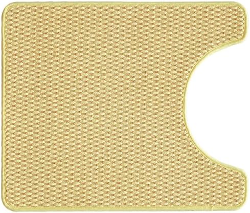 TYUU Toilet Rug, Thin Toilet Rugs U Shaped Washable Non Slip Absorbent Quick Dry Low Pile Toilet Mat, Yellow 20"x24" U Shape