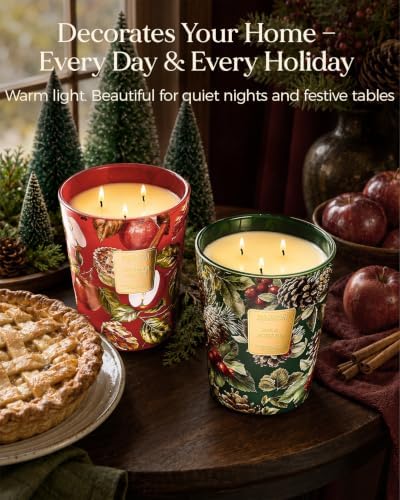 M&SENSE Cinnamon Apple Pie Soy Candle, Halloween Thanksgiving Gift