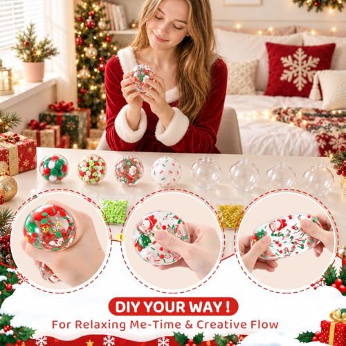 12 Set Christmas DIY Stress Ball Making Kit Chrismas Craft Gift