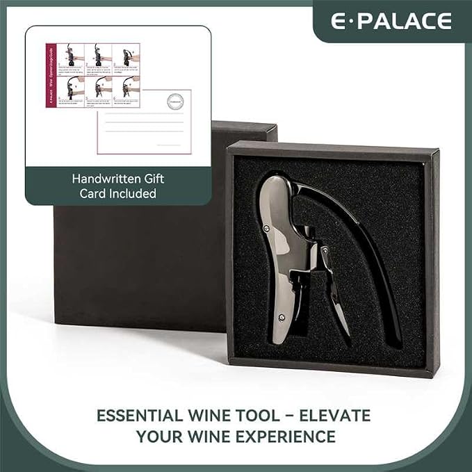 Rabbit Wine Opener, Easy Lever Corkscrew Gift Set | Zinc Alloy Rabbit Corkscrew Opens Bottles In Seconds, Arthritic Hands Friendly, Includes Foil Cutter And Extra Spiral