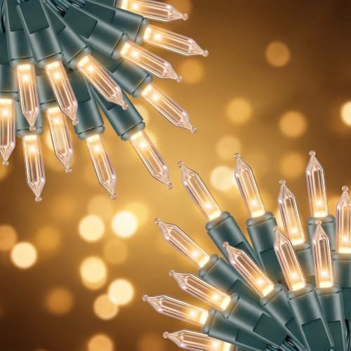 Clear Christmas Lights, 40FT 200 Count Incandescent Mini String Lights, Connectable Waterproof Fairy Light Christmas Decorations for Indoor Outdoor Xmas Tree Garland Garden Patio Party Wedding Decor