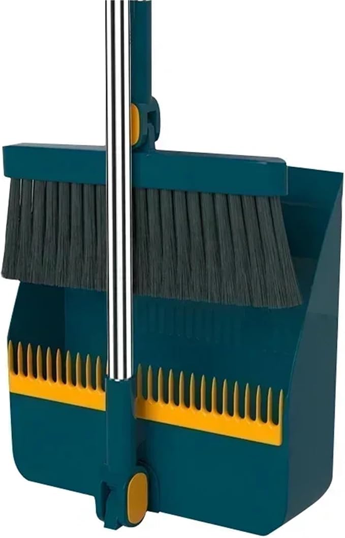 2PCS/Set Broom and Scoop Set Folding Dustpan High-end Bathroom Water Wiper to Sweep Brush Garbage Squeegee Home Cleaning for Home Kitchen Shop(Blue-2PCS)