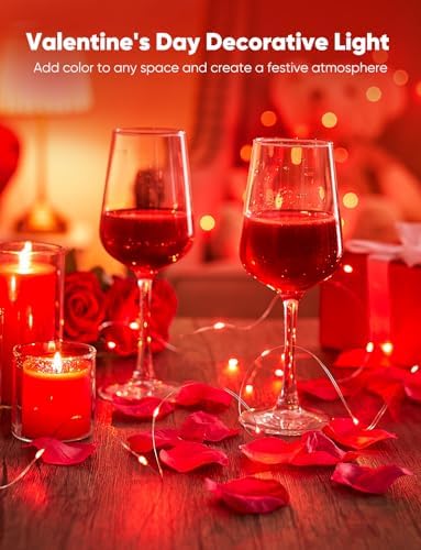 Brightown 12 Pack LED Fairy Lights, Waterproof, Red, 7 Feet, 20 LEDs, Battery Operated, Flexible Silver Wire, Safe, Energy Saving, Long-Lasting, Indoor and Outdoor Use