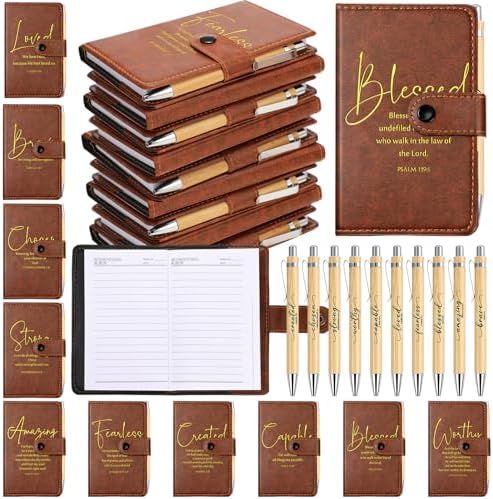 Spakon 200 Pcs Christian Prayer Journals with Pens, English Bible Words