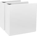 CIXILDTS 4-Inch 3 Ring Binder, Standard 4" Slant-D Ring Binder Fit Letter Size Paper, Presentation View Binders, White, 2-Pack
