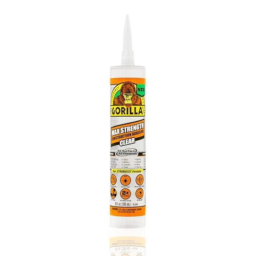 GORILLA 9 oz. Max Strength Construction Adhesive Clear (12-Pack)