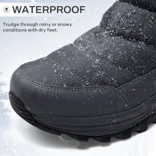 Coostar Snow Boots for Men Waterproof Winter Boots with Arch Support Lightweight Outdoor Casual Boot