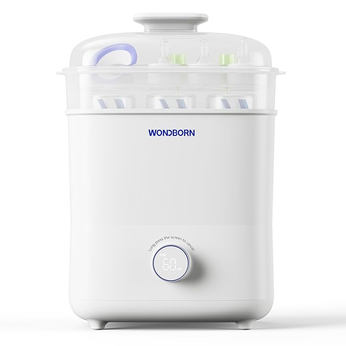 Bottle Sterilizer and Dryer, 99.999% Deep Sterilization, 6-min Rapid Disinfection, Up to 12 Bottles, HEPA Filter, All-in-One for Baby Bottles, Breast Pump Parts & Newborn Essentials