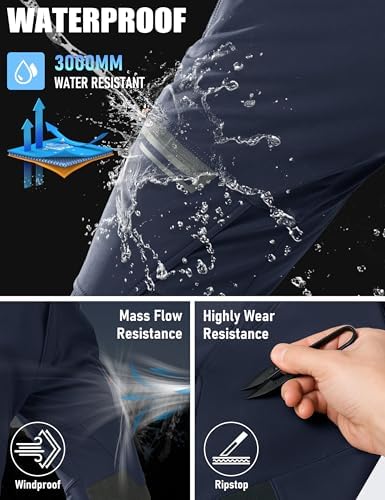 MAGCOMSEN Men's Snow Ski Winter Pants Waterproof Hiking Fleece Lined Pants