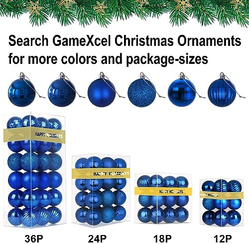 Royal Blue 8.0" Extra Large Christmas Balls Ornaments - Christmas Tree Decorations Shatterproof Shiny Hanging Balls for Birthday Holiday Wedding Decorations Set of 2pcs