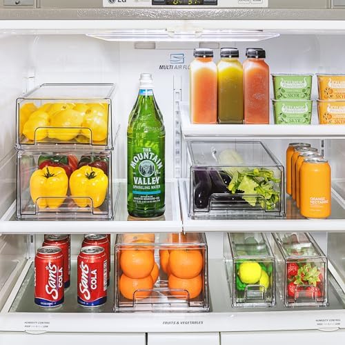 Sorbus Clear Stackable Storage Drawers with Pull-Out Bins (Small, 6 Pack)
