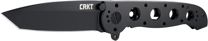 CRKT M16-04KS Folding Knife with Frame Lock: 12C27 Plain Edge Blade, Stainless Steel Handle, Reversible Pocket Clip, M16-04KS