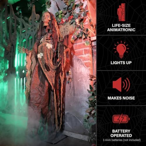 Haunted Hill Farm 5.2-Ft. Sonic Reaper Halloween Animatronic