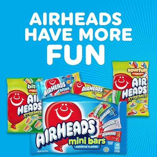 Airheads Mini SOURS Candy Bars, Variety Pack, 10 Ounce Bag