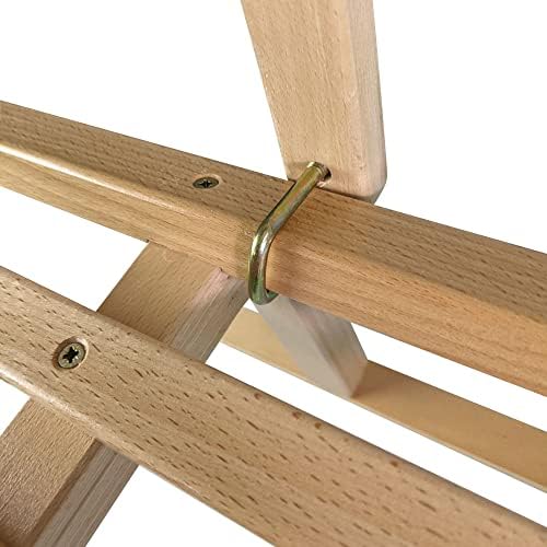 Vispronet Decorative Wooden Sled with Round Horns – Solid Wood Seat with Backrest and Water-Based Protective Lacquer – Frame Made from Laminated Beech Wood – Holds Up to 165lbs