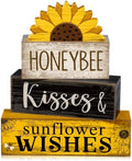 Lineshading 4 Pcs Sunflower Table Decor Farmhouse Summer Tiered Tray Decor