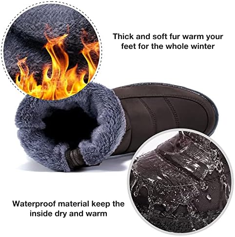 Alicegana Womens Winter Snow Boots for Women Waterproof Warm Fur Lining Mid Calf Boots with Zipper Comfortable Outdoor Shoes