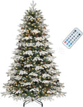 YITAHOME Prelit Layered Pre-Decorated Christmas Tree 7.5ft with Remote