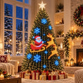 Animated Pixel Christmas Tree Lights with Star Topper & Remote