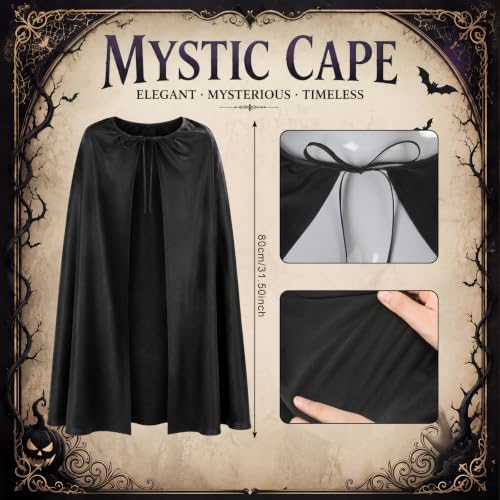 8 Pcs Halloween Couple Costume Set for Adult, Cloak Hat Costume