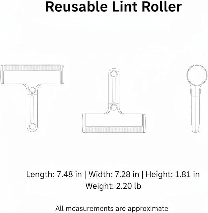 Reusable Lint Roller for Clothes & Furniture, Refill-Free Portable Fabric Cleaner, Handheld Dust Remover Tool