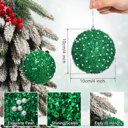 Lyrow 24 Pcs 4" Christmas Ball, Green