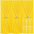 6 Panels Yellow Backdrop Curtain for Parties Wrinkle Free Lemon Yellow Photo Curtains Backdrop Drapes Fabric Decoration for Birthday Party Wedding Baby Shower 30ft(W) x 10ft(H)