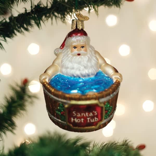 Old World Christmas Santa's Hot Tub Tree Ornament