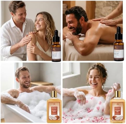 Gifts for Women & Men, 35 Pcs Coconut & Vanilla Self Care Spa Gifts Basket