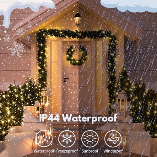 OZS Connectable 2-Pack 164Ft 400LED Christmas String Lights, Warm White