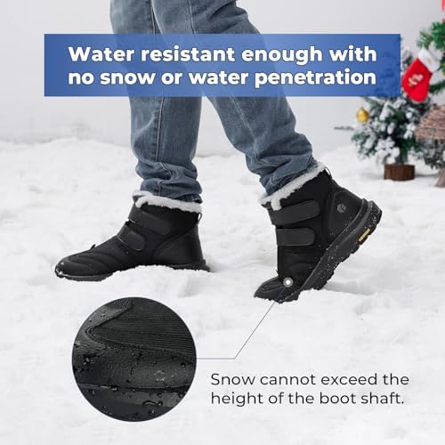 FitVille Mens Extra Wide Snow Boots Outdoor Mens Winter Wide Boots, Lightweight Wide Width Mens Winter Boots Waterproof Insulated V3