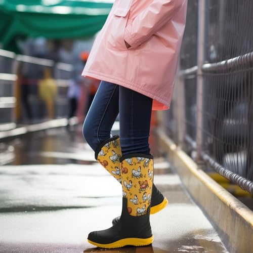 HISEA Women's Mud Rain Boots, Waterproof Tall Garden Shoes