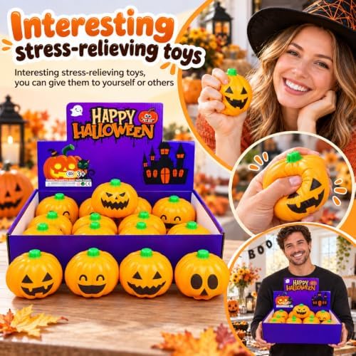 Halloween Pumpkin Squishy 12pc - Squishy Stress Relief
