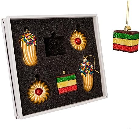 Kurt Adler Noble Gems Cookie Glass Ornament Set, 6-Piece Box Set
