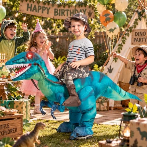 GOOSH Inflatable Dinosaur Costume for Kids Halloween Costumes Boys Girls Funny Blow up Costume for Halloween Party Cosplay…