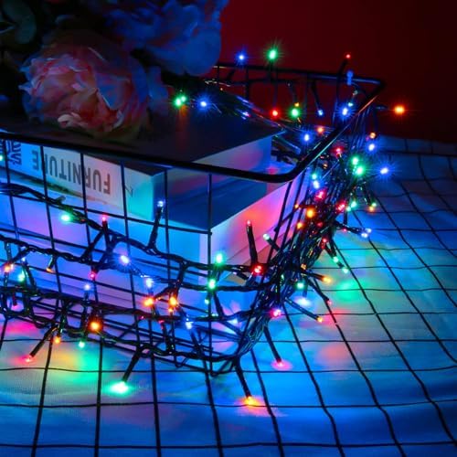 AWQ 1000 LED 82 ft Christmas Cluster Lights Xmas String Lights Multicolor