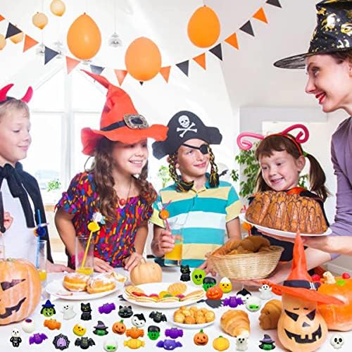 Anditoy 100 PCS Halloween Mochi Squishy Toys Squishies for Kids Girls Boys Halloween Party Favors Halloween Treat Bags Gifts