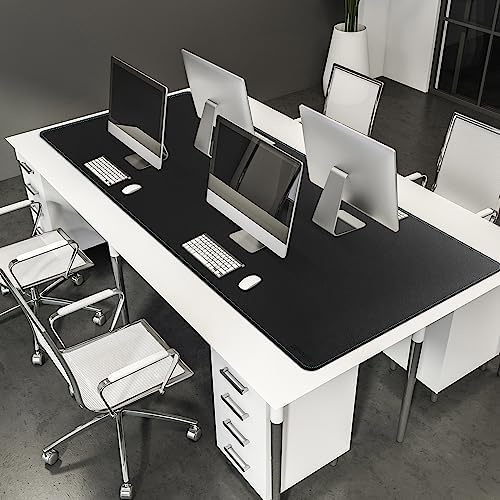 CENNBIE Leather Desk Pad Large, 71" x 27.5" Desk Mat Protector (Black)