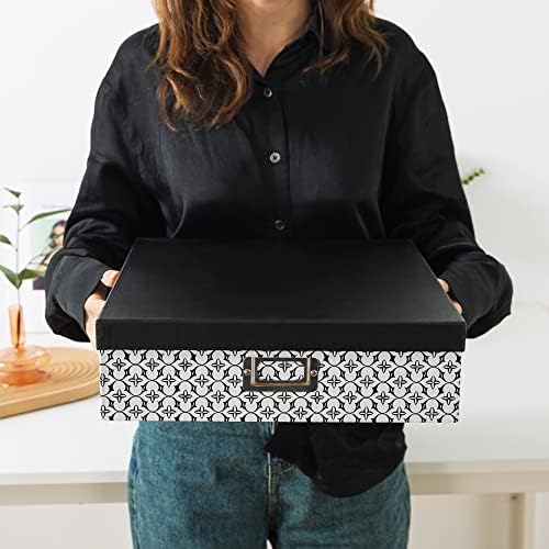 Soul & Lane - Black and White Jumbo Scrapbook Storage Boxes, Set of 3