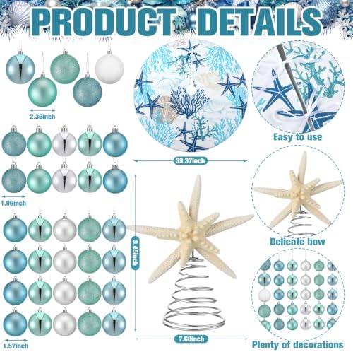 Gejoy 32 Pcs Coastal Beach Christmas Tree Decoration Set