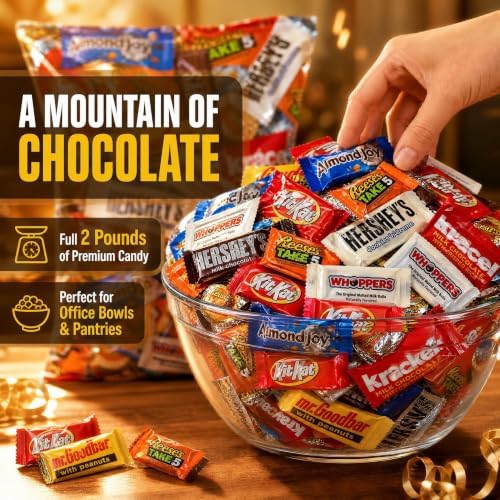 Chocolate Assorted Bulk Candy - 2 LB Chocolate Candy Variety Pack - Bulk Milk & Dark Chocolates Candies - BulkCandy Mix for CandyBags - Chocolates Variety Pack 2lb - Choco Candies