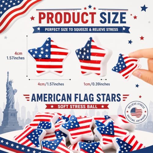 Thenshop 20 Pcs Veterans Day Gifts American Flag Star Ball Bulk