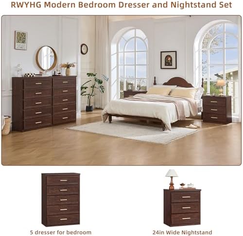 RWYHG Dresser Set for Bedroom with 5 Drawers 45" Tall