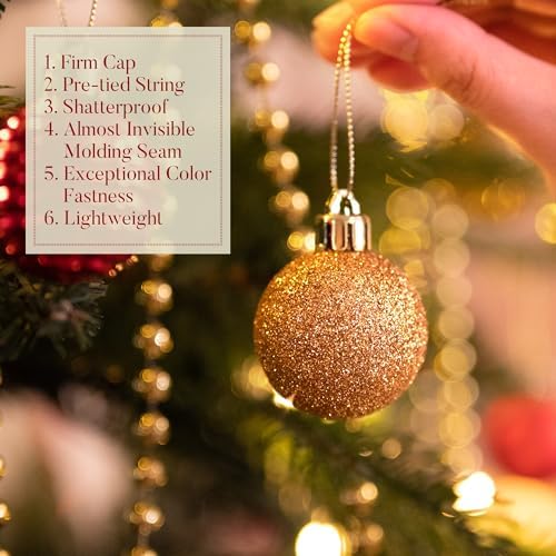 Valery Madelyn Small Christmas Tree Decorations Ball Ornaments 24ct 1.57"