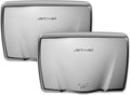 JETWELL 2Pack Compact Hand Dryer for Commercial Bathrooms, Stainless Steel Cover High Speed Automatic Warm Wind with Heating Switch, AC110V-130V