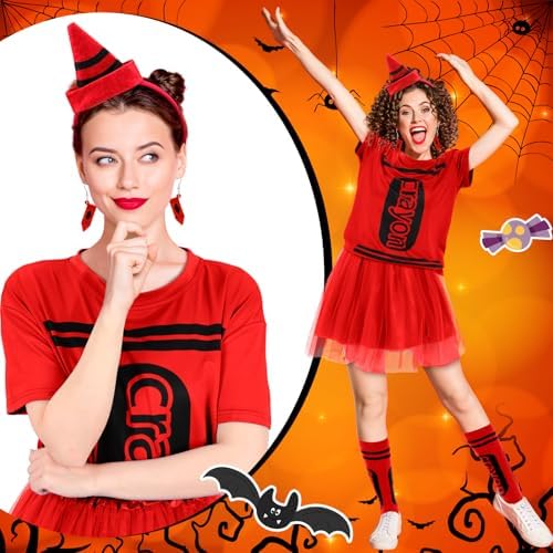 7 Pcs Crayon Costume Set for Adults Women